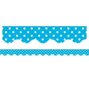 (12 Pk) Aqua Mini Polka Dots Border