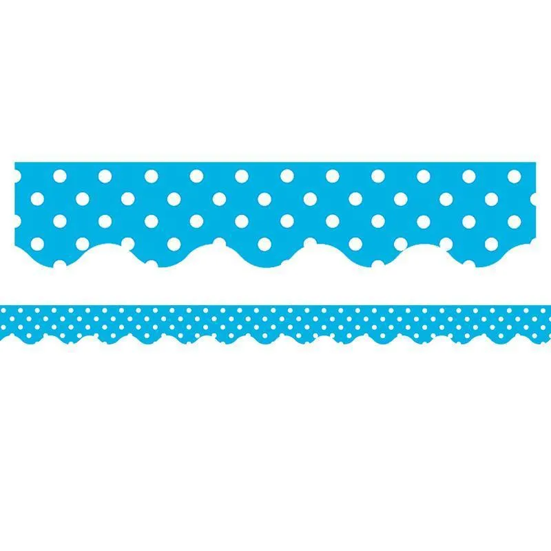 (12 Pk) Aqua Mini Polka Dots Border