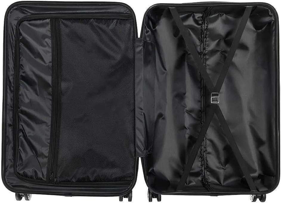 3pcs Luggage with Corner Protectors Large Capacity Suitcase Lightweight Travel with TSA Lock 20/24/28-Inch (Grey)