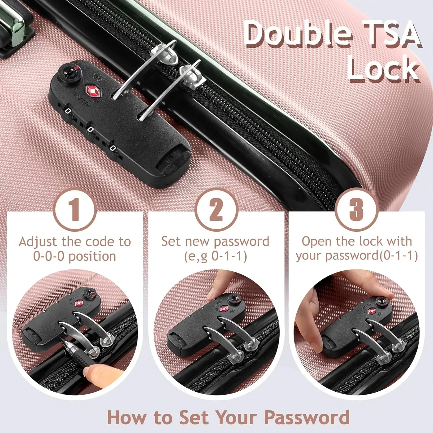 3pcs Luggage with Corner Protectors Large Capacity Suitcase Lightweight Travel with TSA Lock 20/24/28-Inch (Grey)