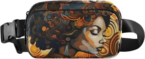 Abstruct American African Fanny Pack Hip Bag Belt Bag for Women Man Fashion Waist Pack Water-repellent Crossbody Bag for Halloween Costumes Running Hiking Jogging Travel Sport