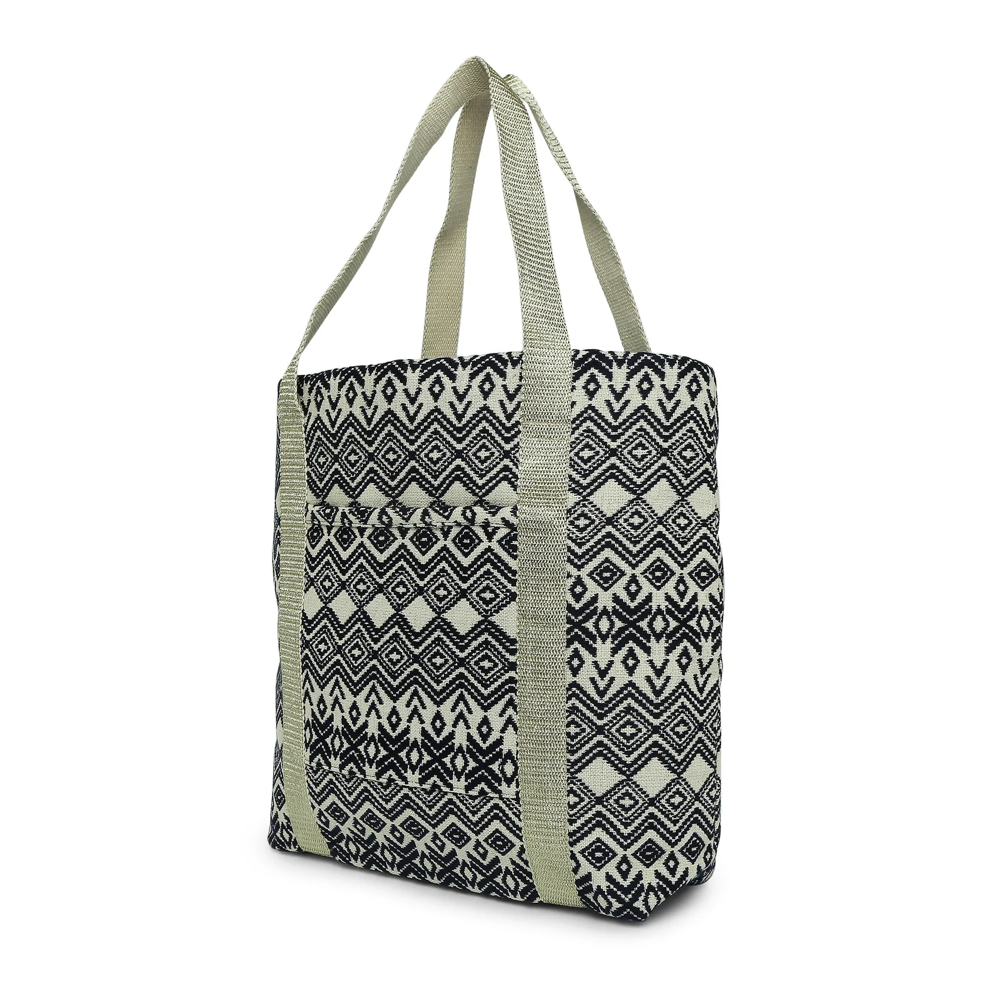 Accessorize London Women's Fabric Navy Aztec Woven Shopper Bag