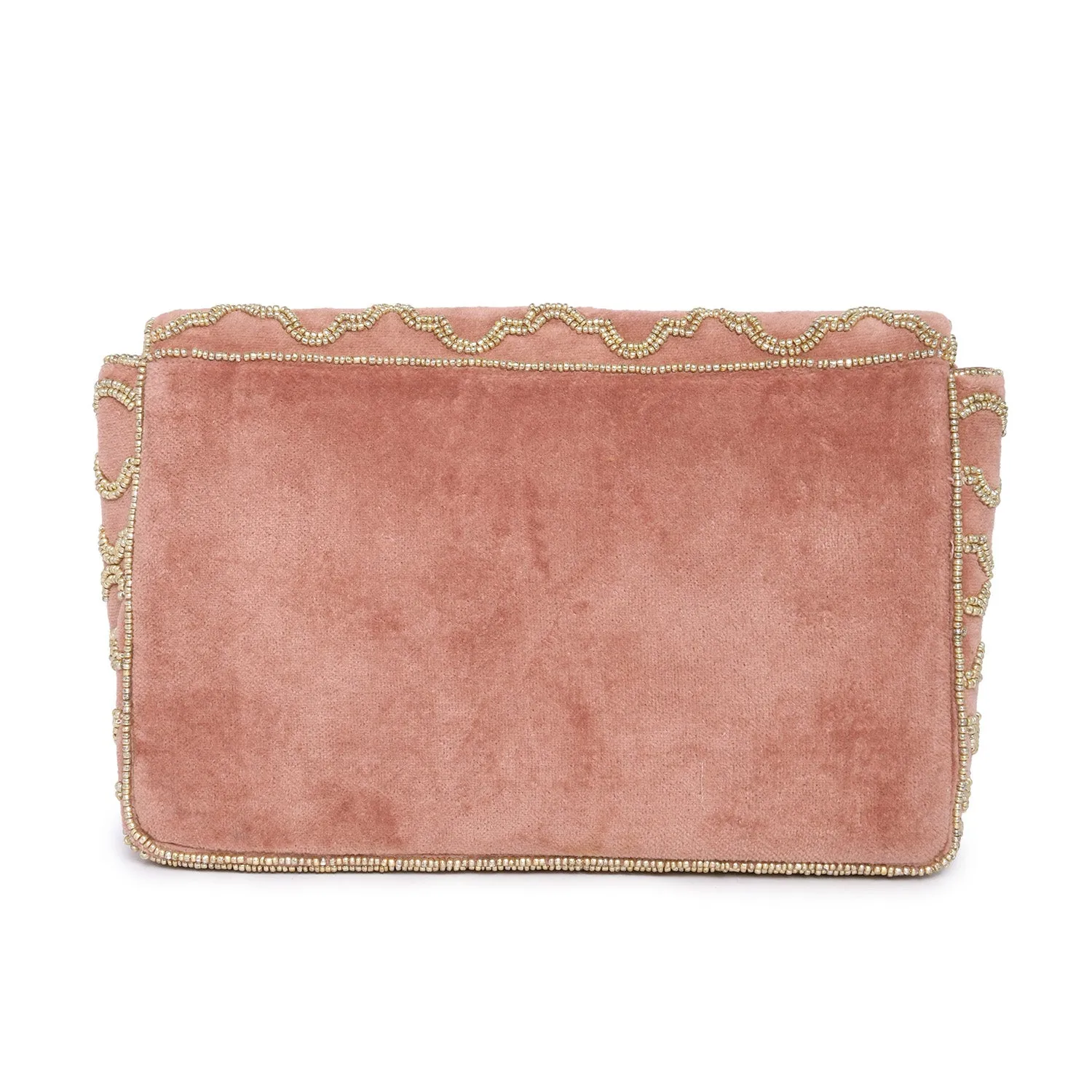 Accessorize London Women's Faux Leather Grecian Tile Velvet Clutch