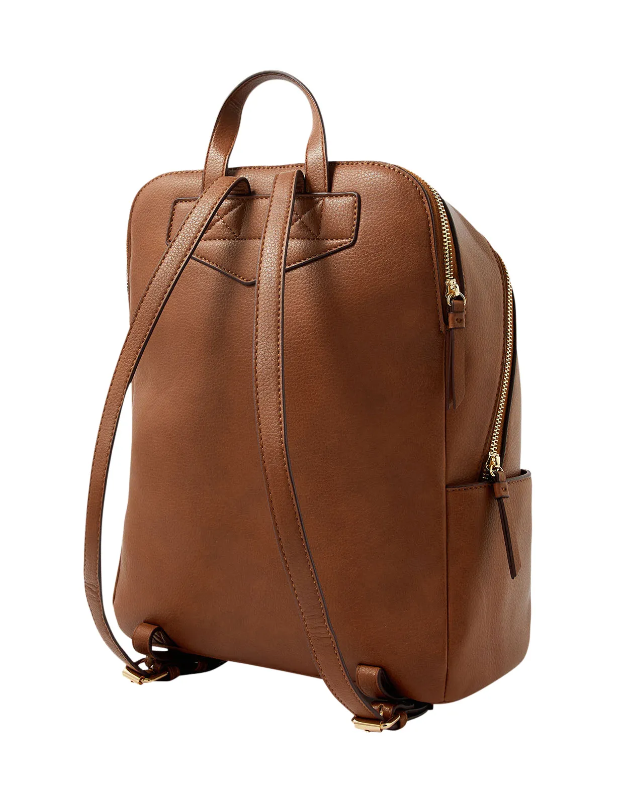 Accessorize London Women's Faux Leather Tan Sammy Backpack