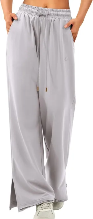 Amoretu Women Sweatpants Baggy Wide Leg Drawstring Pants with Deep Pockets Trendy High Waist Lounge Pants