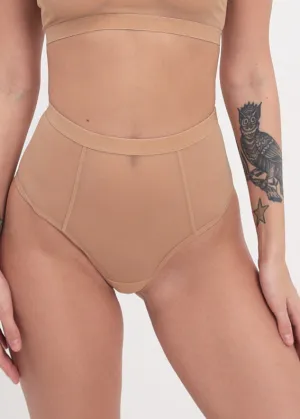 Beige High-Waisted Thong  Minimalist Elegance