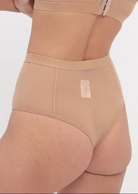 Beige High-Waisted Thong  Minimalist Elegance