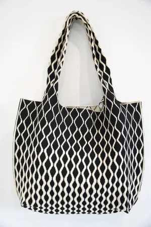Black & Cream Chain Tote