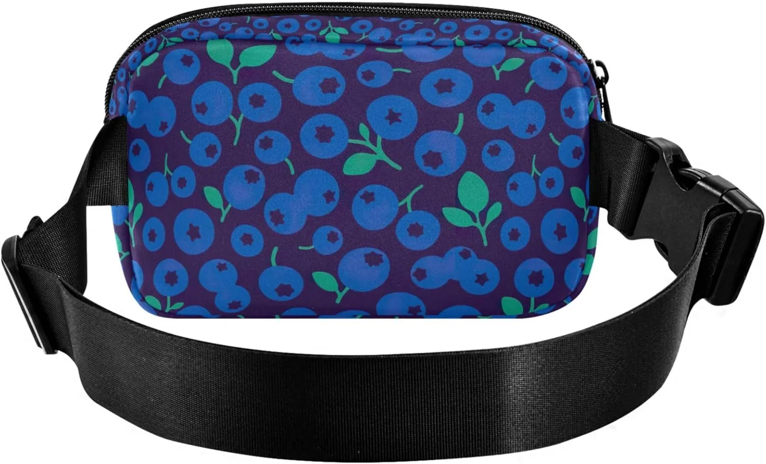 Blueberry Floral Blue Fanny Packs Women Large Hip Belt Bag Waterproof Funny Crossbody Waist Bag