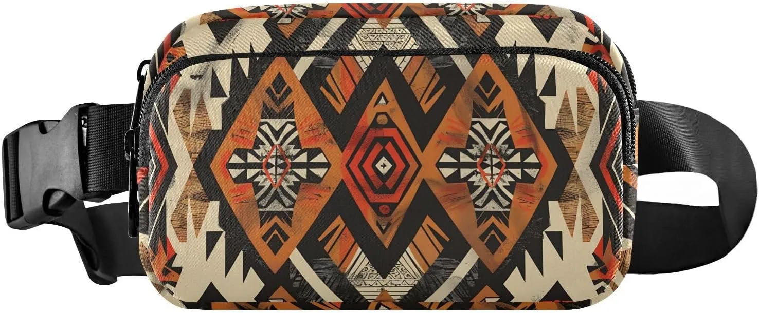Bohemian Vibes Tribal Fanny Pack Hip Bag Belt Bag for Women Man Fashion Waist Pack Water-repellent Crossbody Bag for Halloween Costumes Running Hiking Jogging Travel Sport