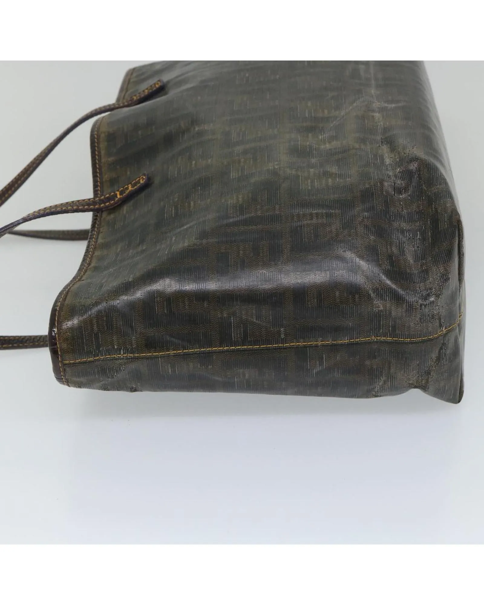 Canvas Tote Bag with Brown Zucca Pattern