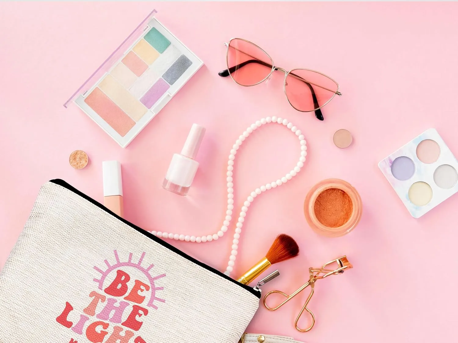 Christian Gifts for Women,Bible Verse Makeup Bag,Be The Light Cosmetic Bags With Zipper,Makeup Bag Gifts for Christian Women