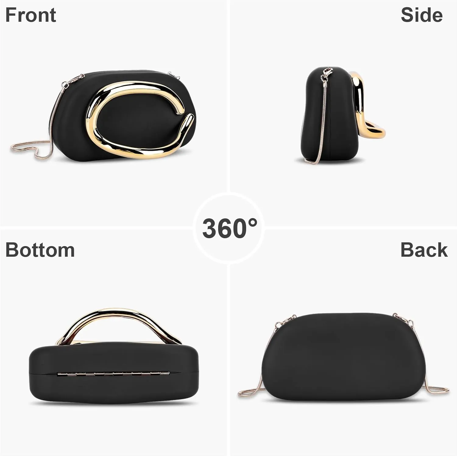 Clutch Purse for Women Gold Metal Closure Burgundy Red Clutch Evening Bag Chain Crossbody Purse