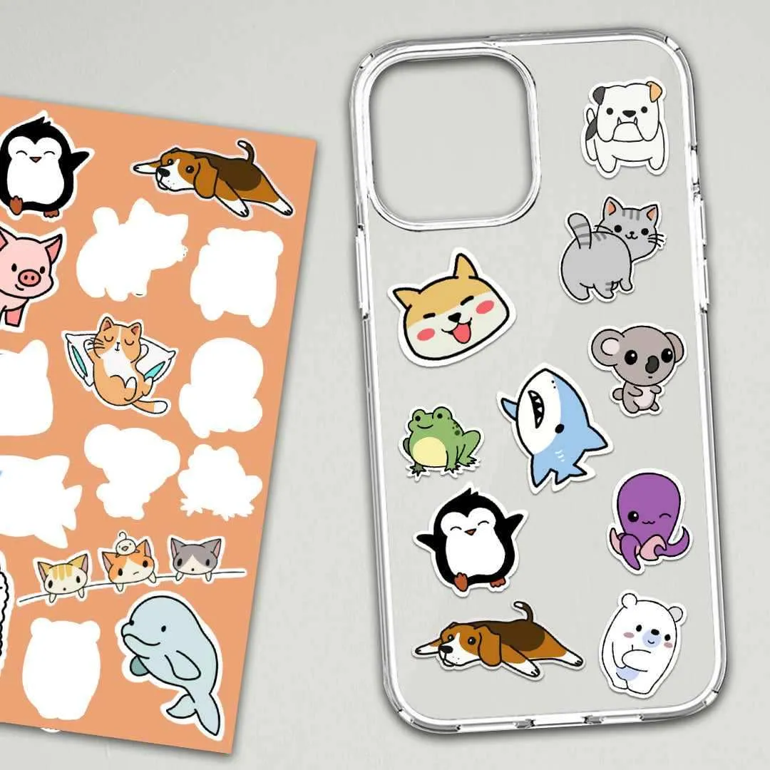 Cute Animals Mini Stickers Sheet