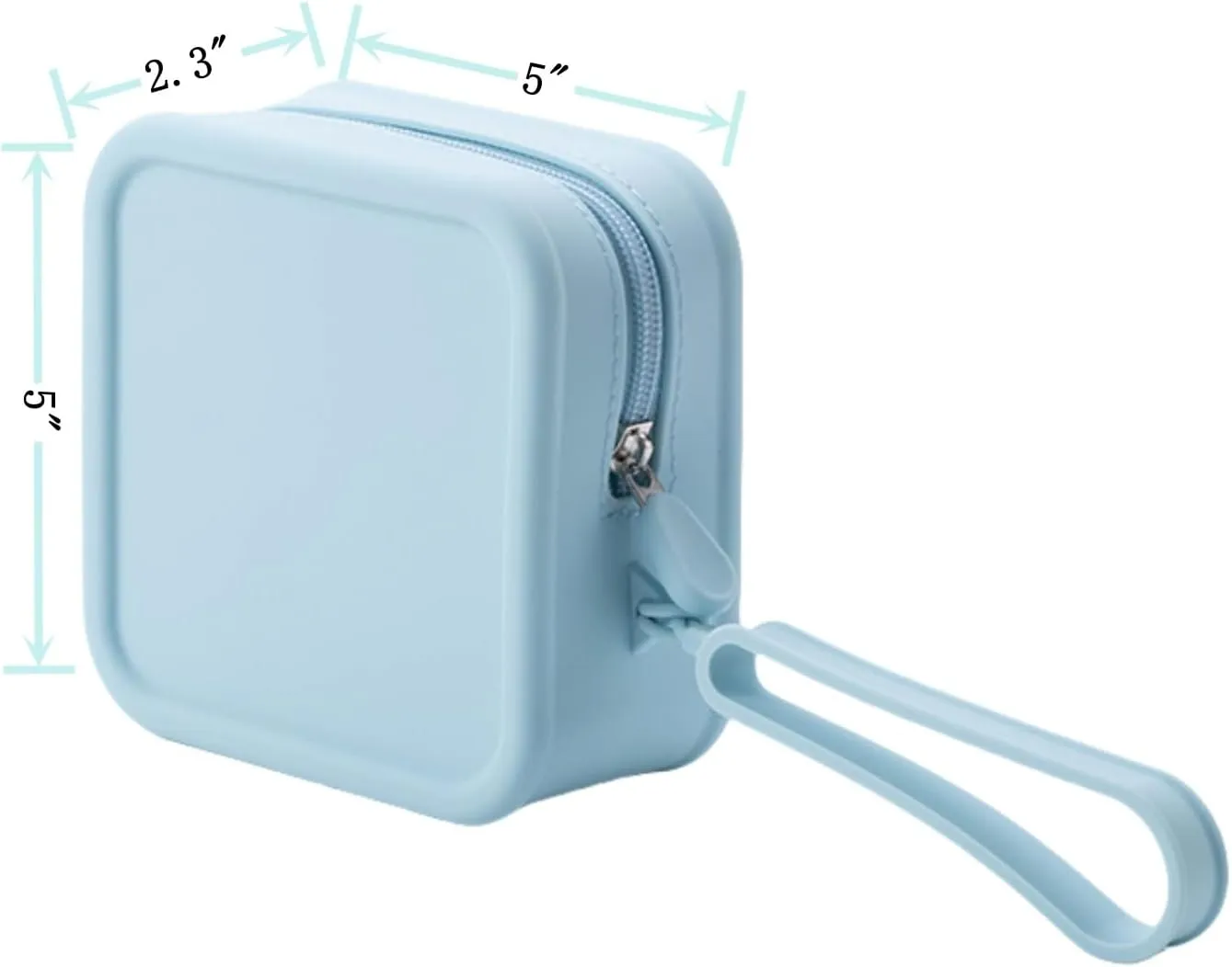 Cute Waterproof Silicone Makeup Bag for Travel, Aesthetic Silicone Toiletry Bag Cosmetic Pouch Women Men (Blue, M)