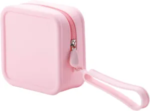 Cute Waterproof Silicone Makeup Bag for Travel, Aesthetic Silicone Toiletry Bag Cosmetic Pouch Women Men (Pink, M)