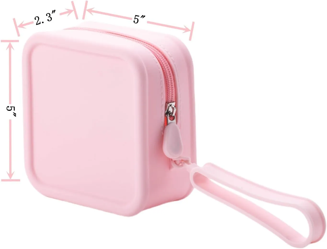 Cute Waterproof Silicone Makeup Bag for Travel, Aesthetic Silicone Toiletry Bag Cosmetic Pouch Women Men (Pink, M)