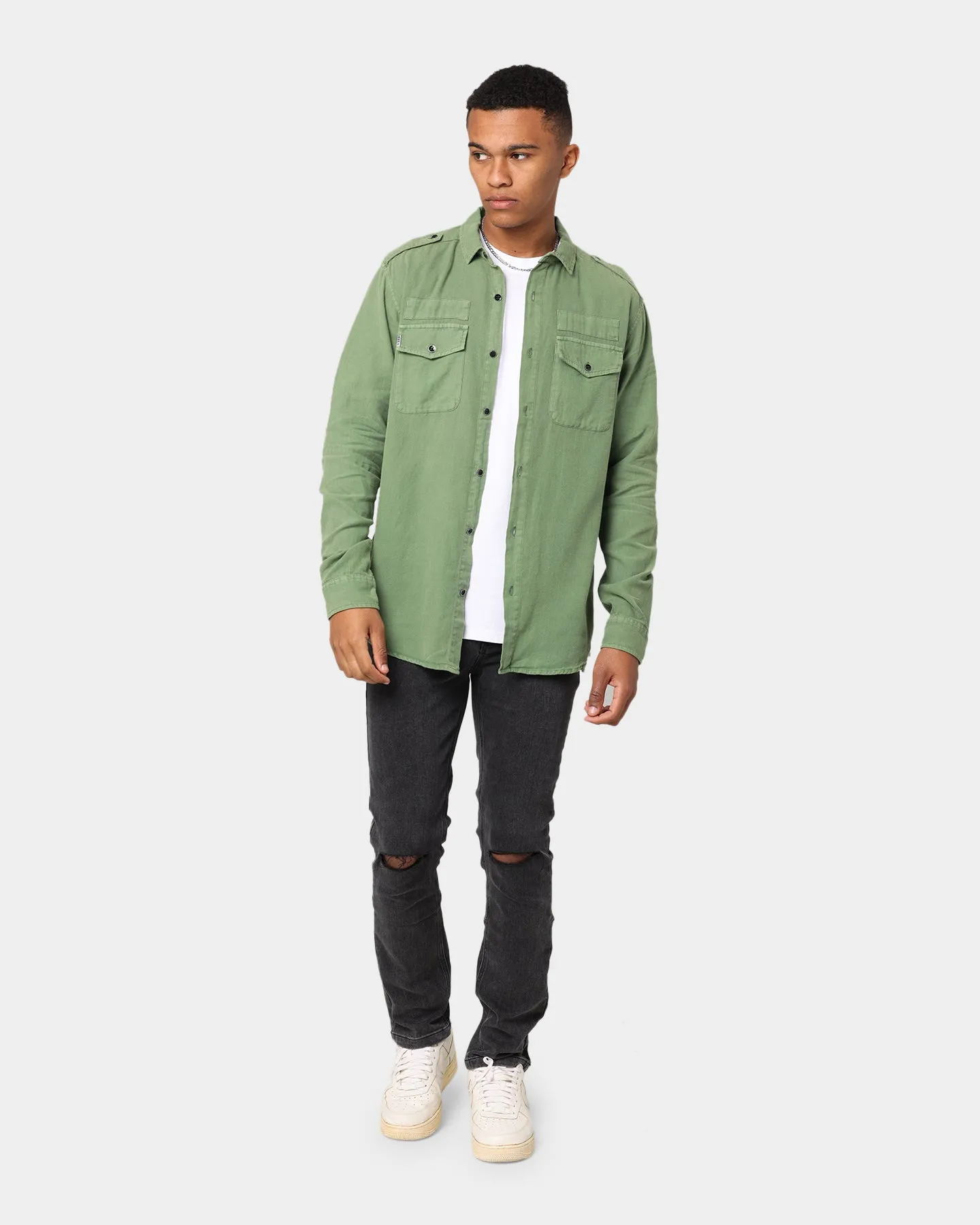 Dead Studios Nevada Long Sleeve Shirt Olive Green