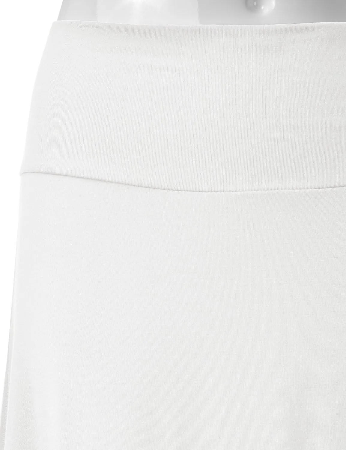 EIMIN Women's Solid Flared Lightweight Elastic Waist Classic Midi Skirt (S-3XL)
