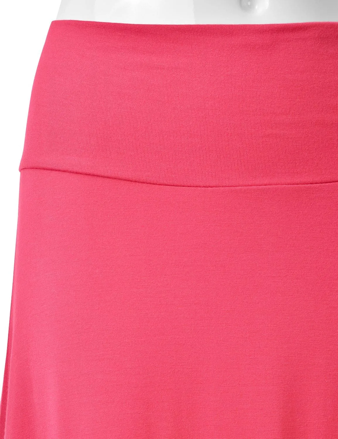 EIMIN Women's Solid Flared Lightweight Elastic Waist Classic Midi Skirt (S-3XL)