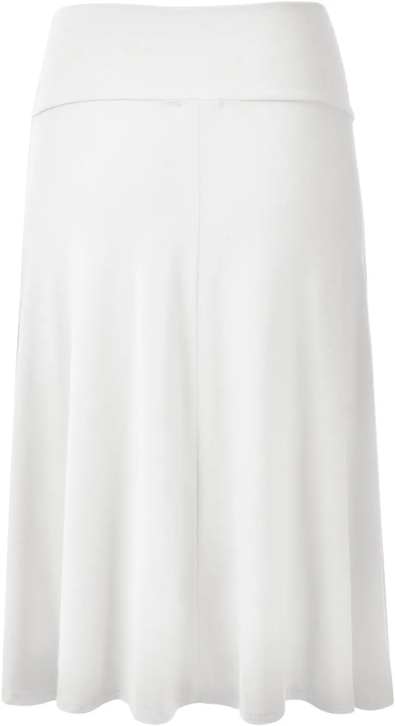 EIMIN Women's Solid Flared Lightweight Elastic Waist Classic Midi Skirt (S-3XL)
