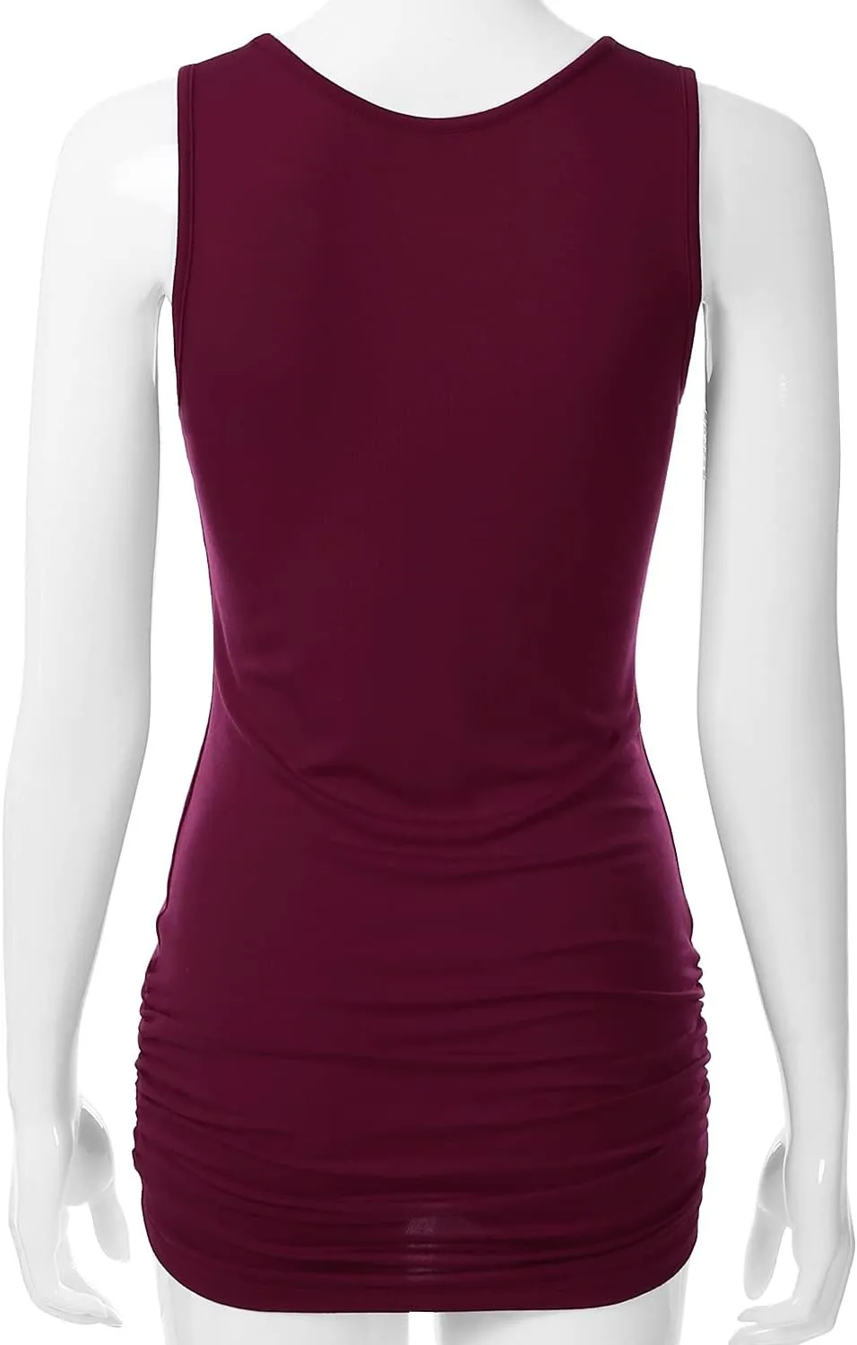 EIMIN Women's V-Neck Cami Sleeveless Stretch Comfy Shirring Tank Top (S-3XL)