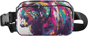 Fanny Pack Colorful Bear Abstruct Hip Bag Belt Bag for Women Man Fashion Waist Pack Water-repellent Crossbody Bag for Halloween Costumes Running Hiking Jogging Travel Sport