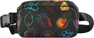 Fanny Pack Group Fruit Colorful Hip Bag Belt Bag for Women Man Fashion Waist Pack Water-repellent Crossbody Bag for Halloween Costumes Running Hiking Jogging Travel Sport