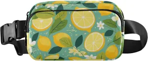 Fanny Pack Lemon Pieces Little Floral Hip Bag Belt Bag for Women Man Fashion Waist Pack Water-repellent Crossbody Bag for Halloween Costumes Running Hiking Jogging Travel Sport