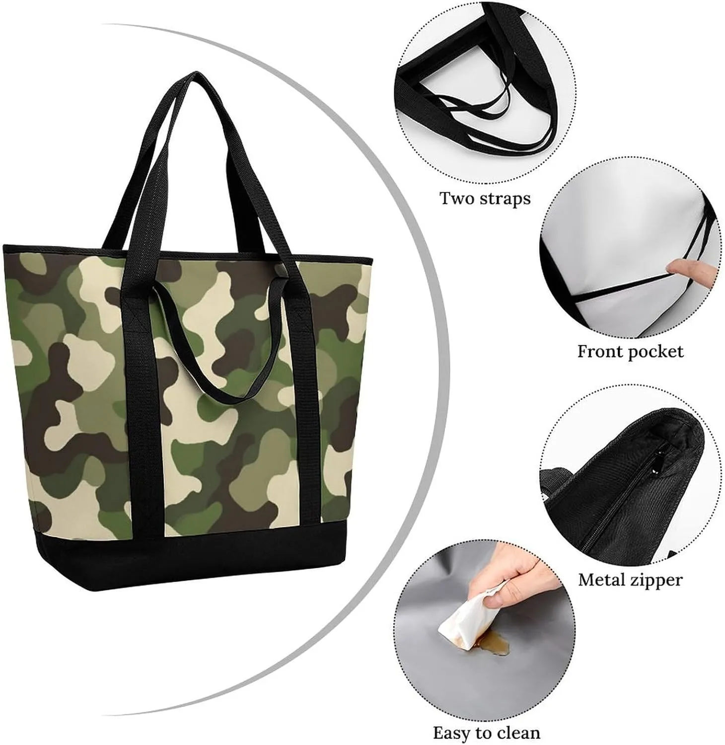 Fashionable Commuter Tote Bag Large Insulated Work Handbag
