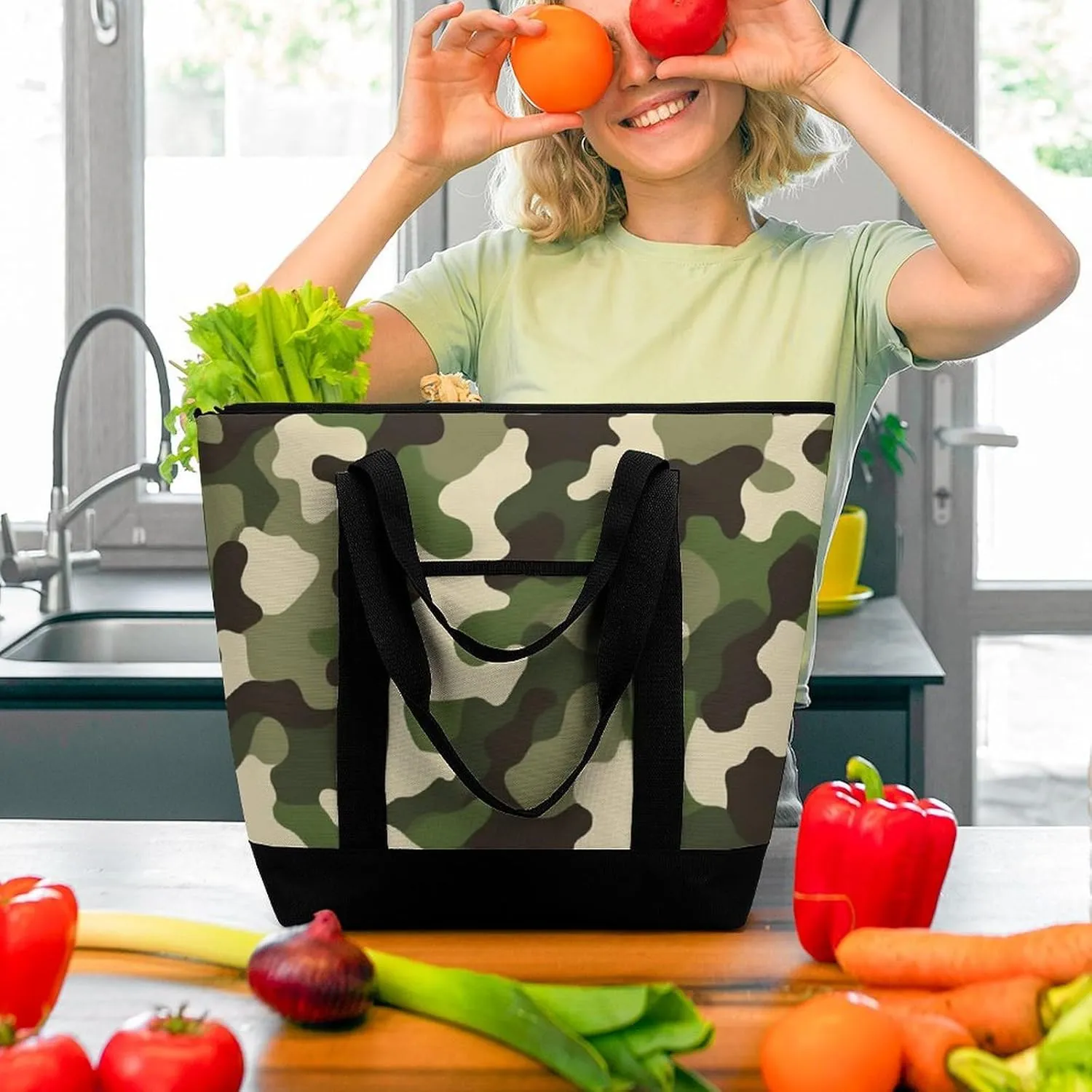 Fashionable Commuter Tote Bag Large Insulated Work Handbag