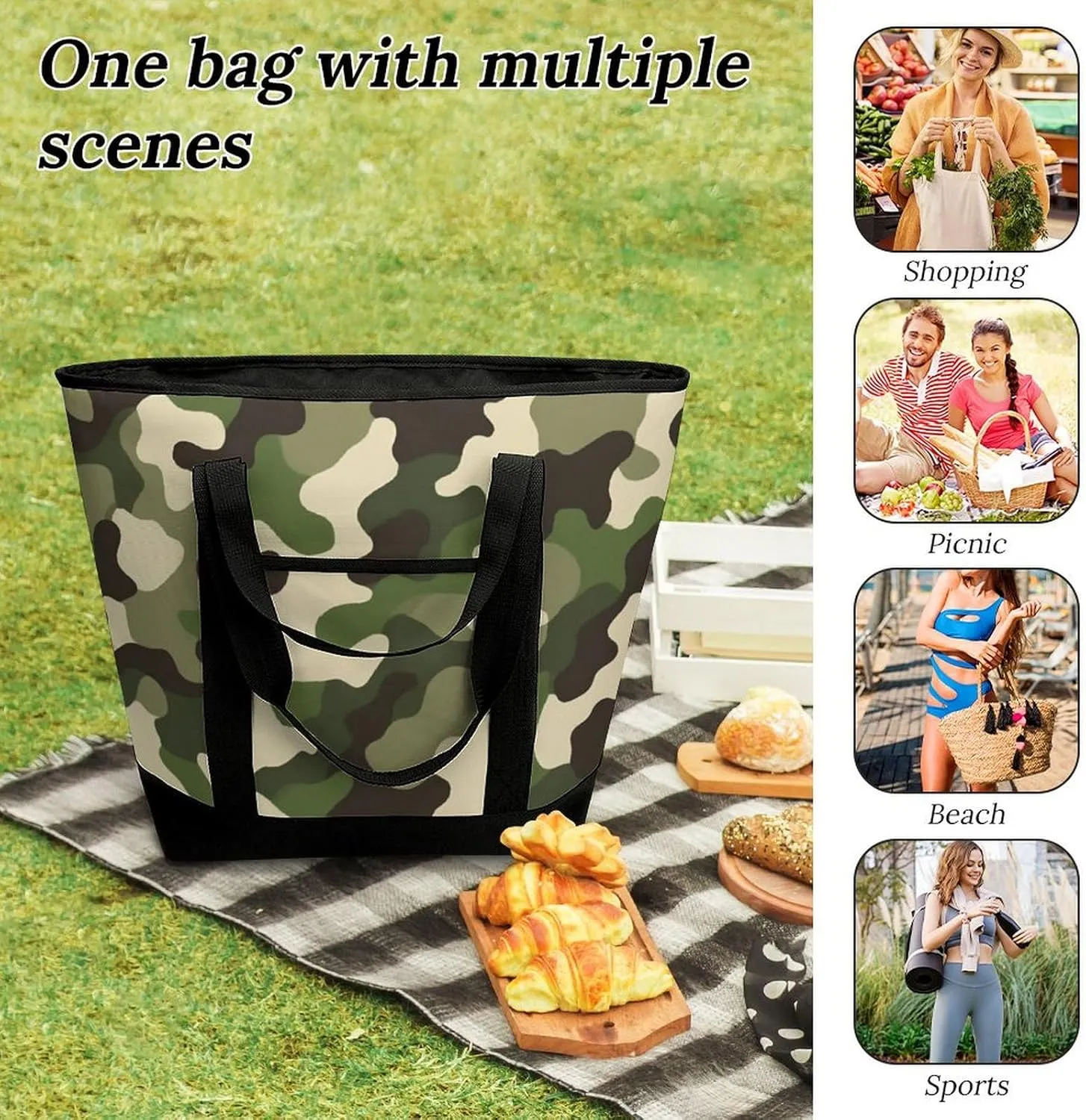 Fashionable Commuter Tote Bag Large Insulated Work Handbag