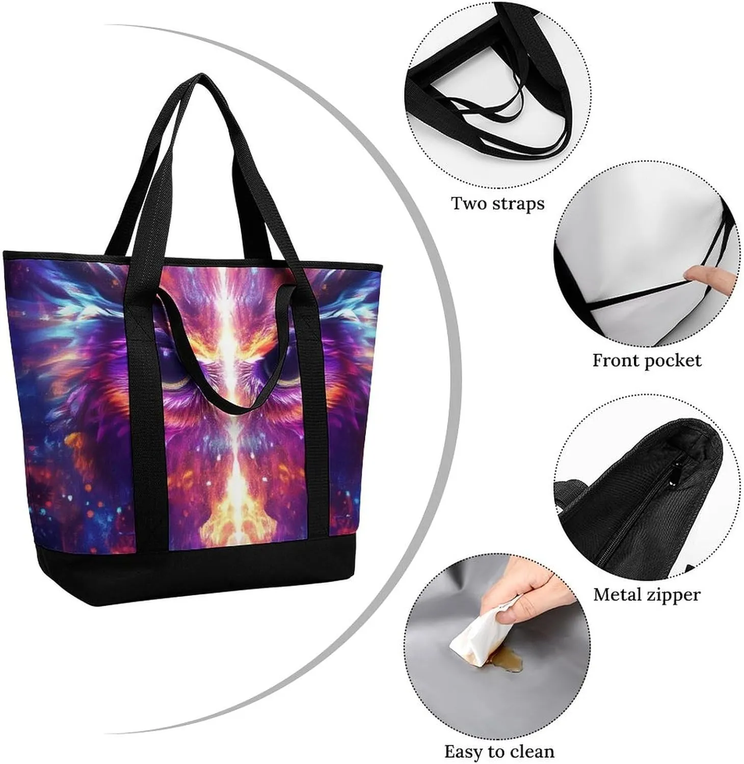 Fashionable Commuter Tote Bag Large Insulated Work Handbag