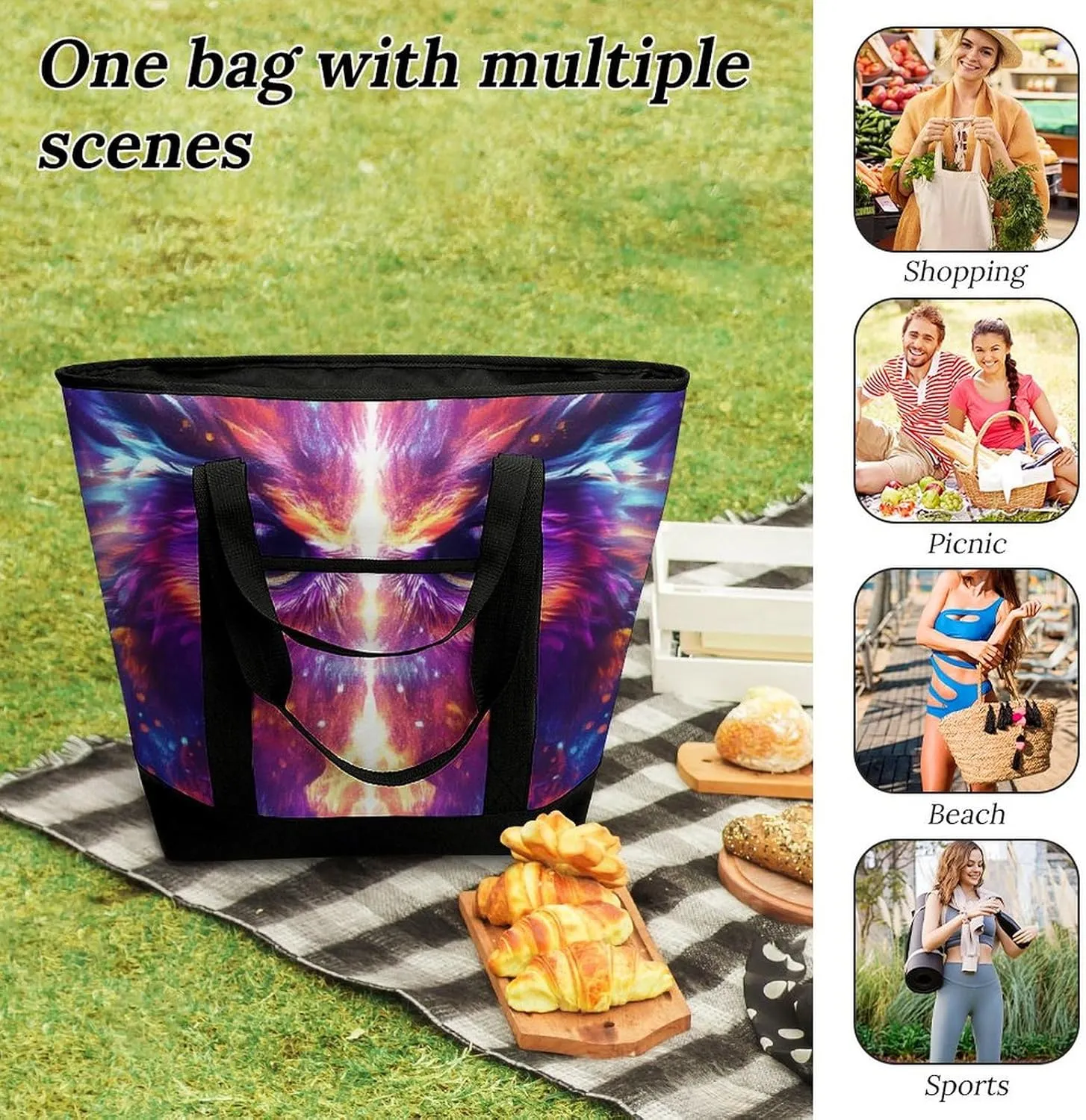 Fashionable Commuter Tote Bag Large Insulated Work Handbag