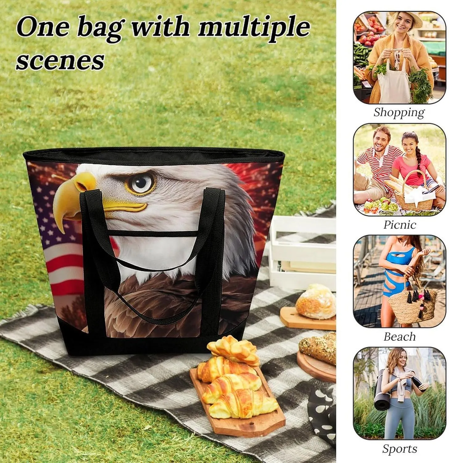 Fashionable Commuter Tote Bag Large Insulated Work Handbag
