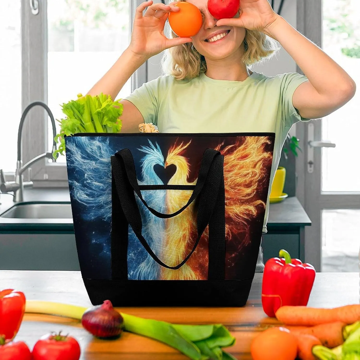 Fashionable Large Thermal Tote Bag Insulated Work/Commute Bag For Women & Men