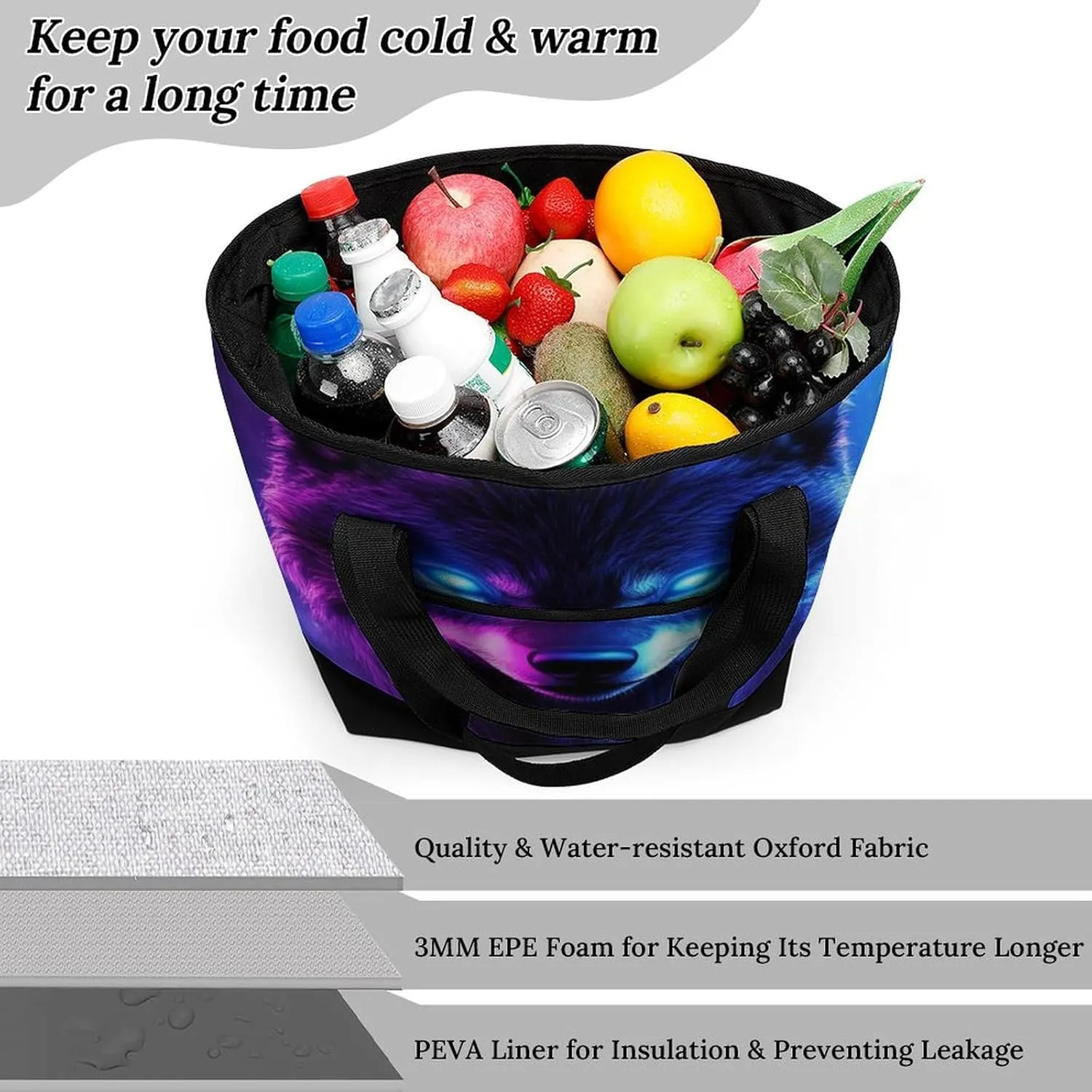 Fashionable Large Thermal Tote Bag Insulated Work/Commute Bag For Women & Men