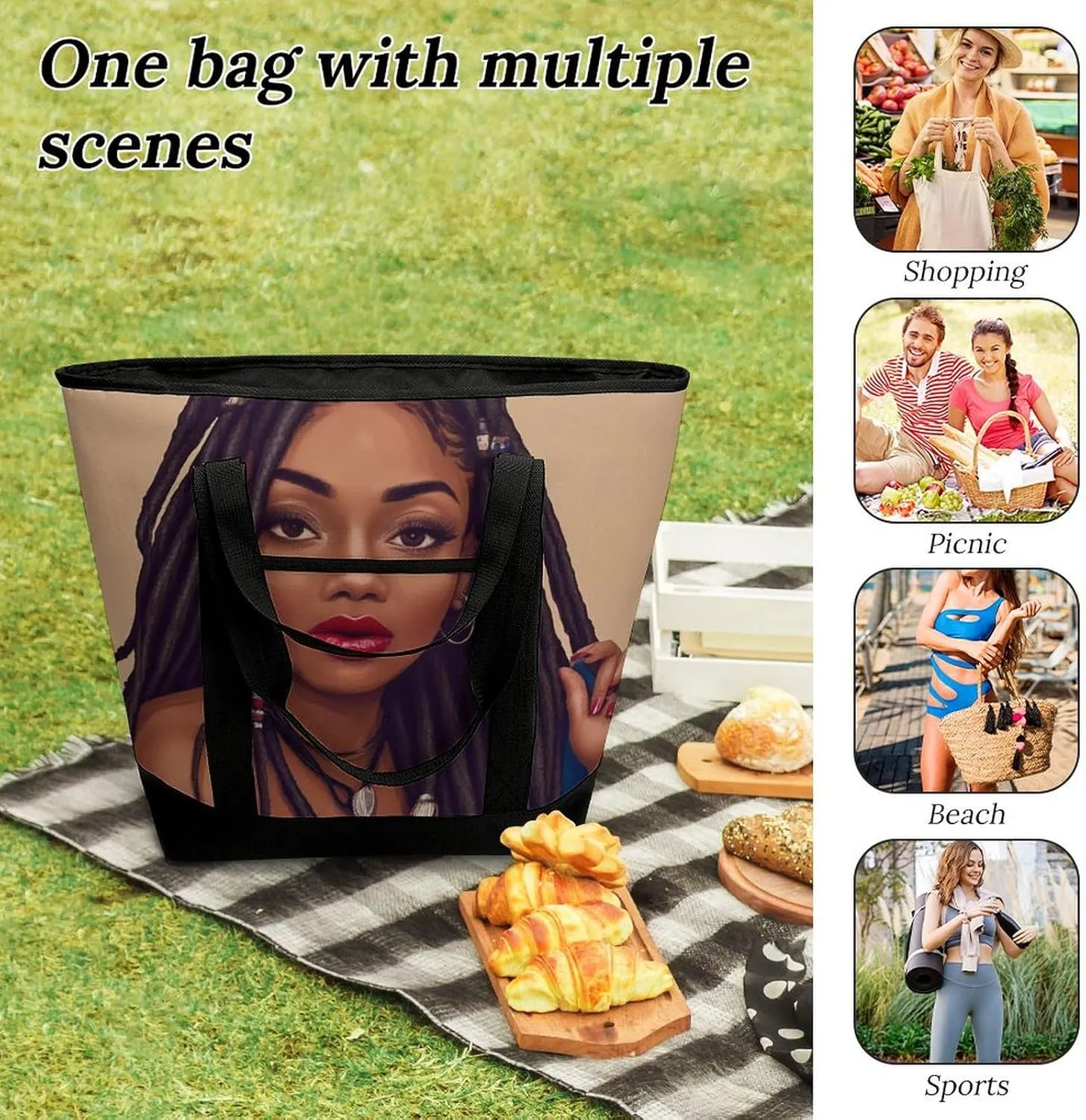 Fashionable Large Thermal Tote Bag Insulated Work/Commute Bag For Women & Men