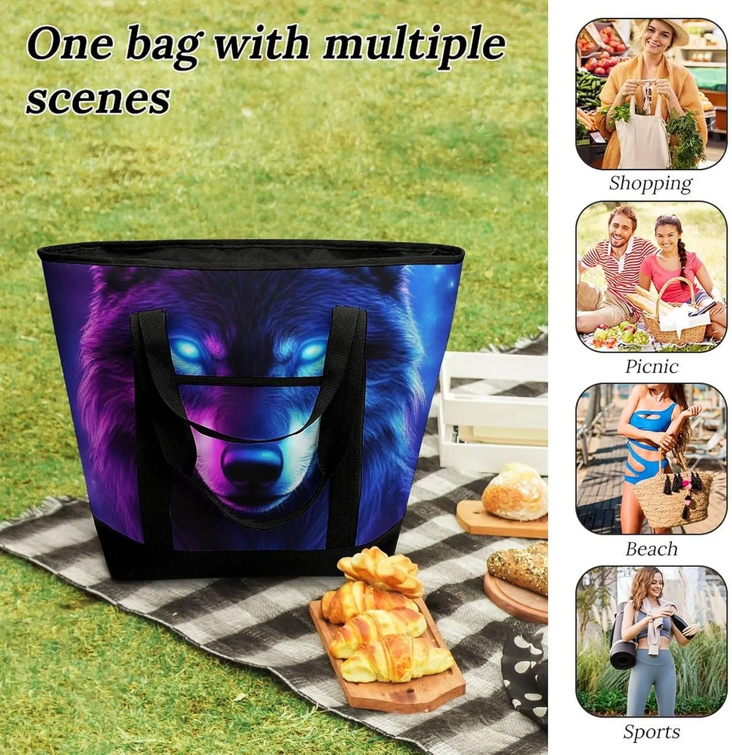 Fashionable Large Thermal Tote Bag Insulated Work/Commute Bag For Women & Men