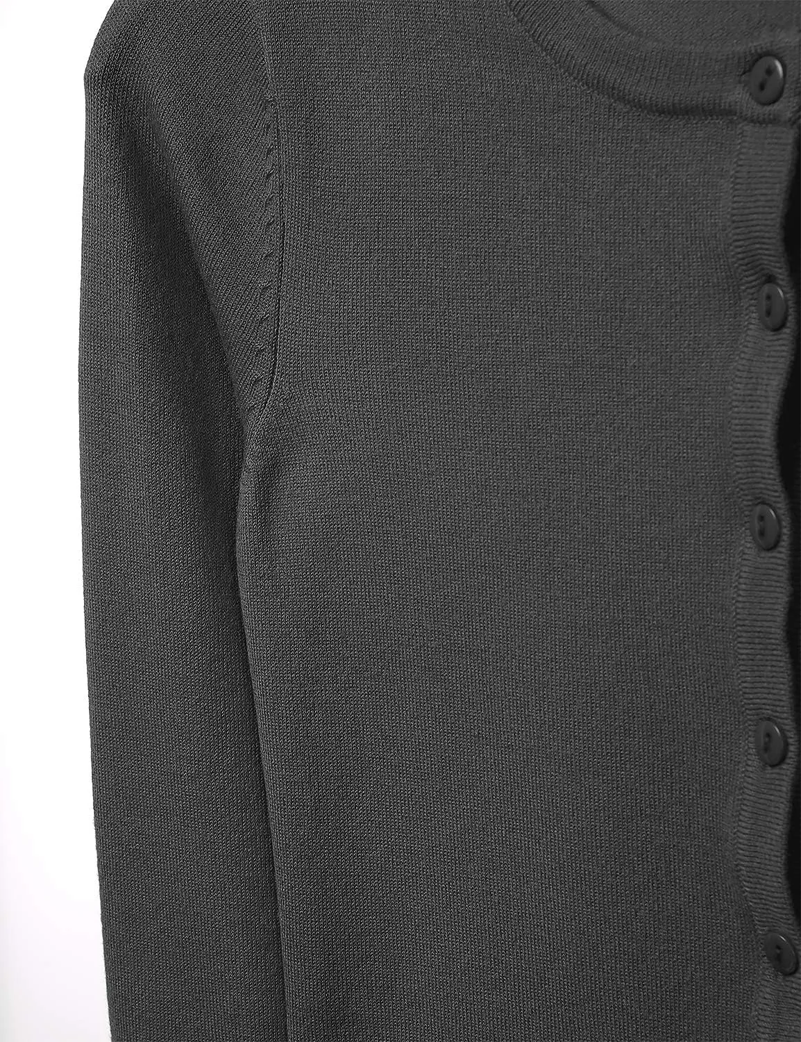 FLORIA Women's Slim Fit Long Sleeve Button Down Crew Neck Knit Cardigan Sweater