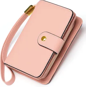 GAEKEAO Small Wallet for Women RFID Blocking Leather Wristlet Purse Bifold Ladies Wallet Credit Card Holder with ID Window