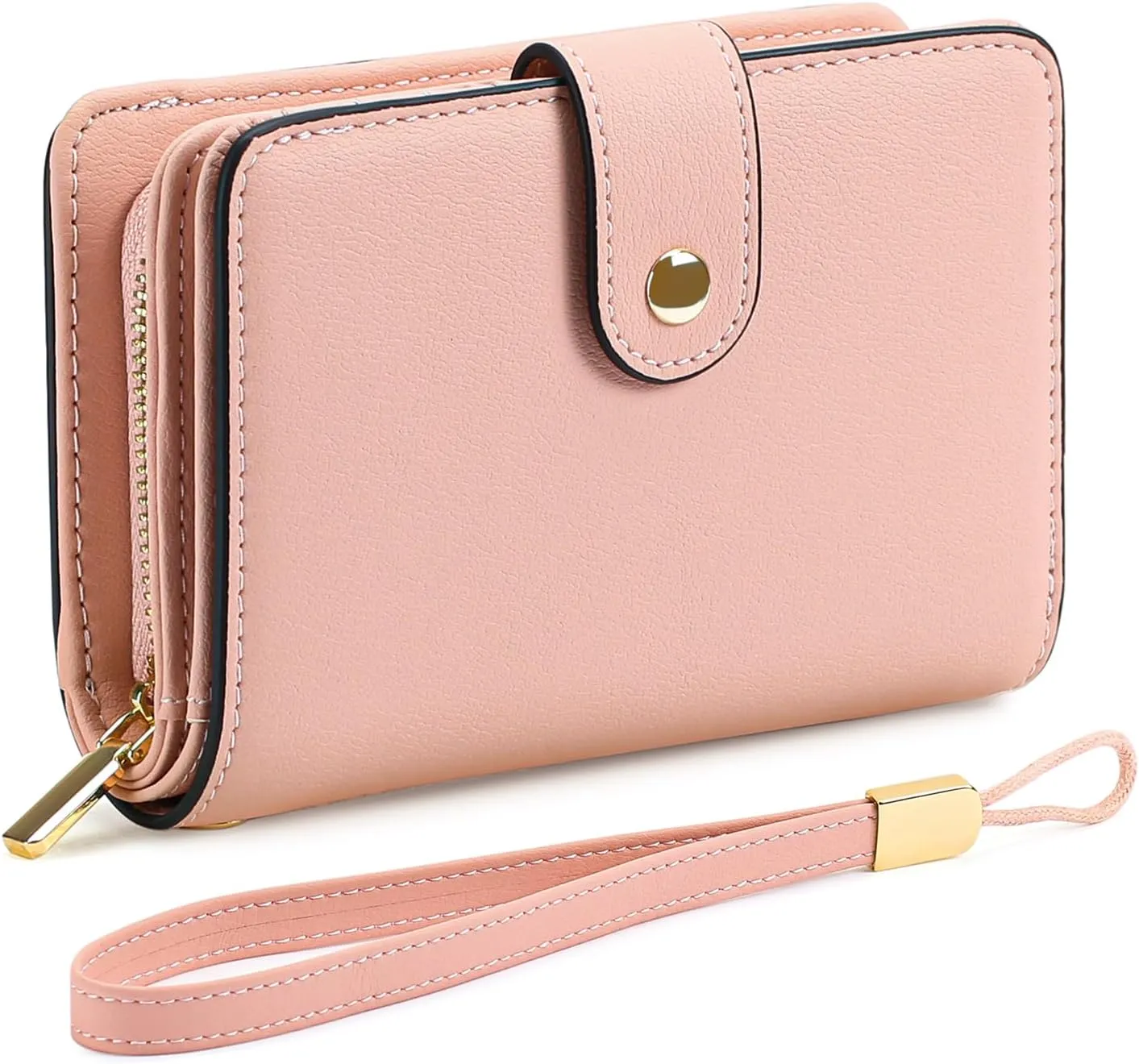 GAEKEAO Small Wallet for Women RFID Blocking Leather Wristlet Purse Bifold Ladies Wallet Credit Card Holder with ID Window