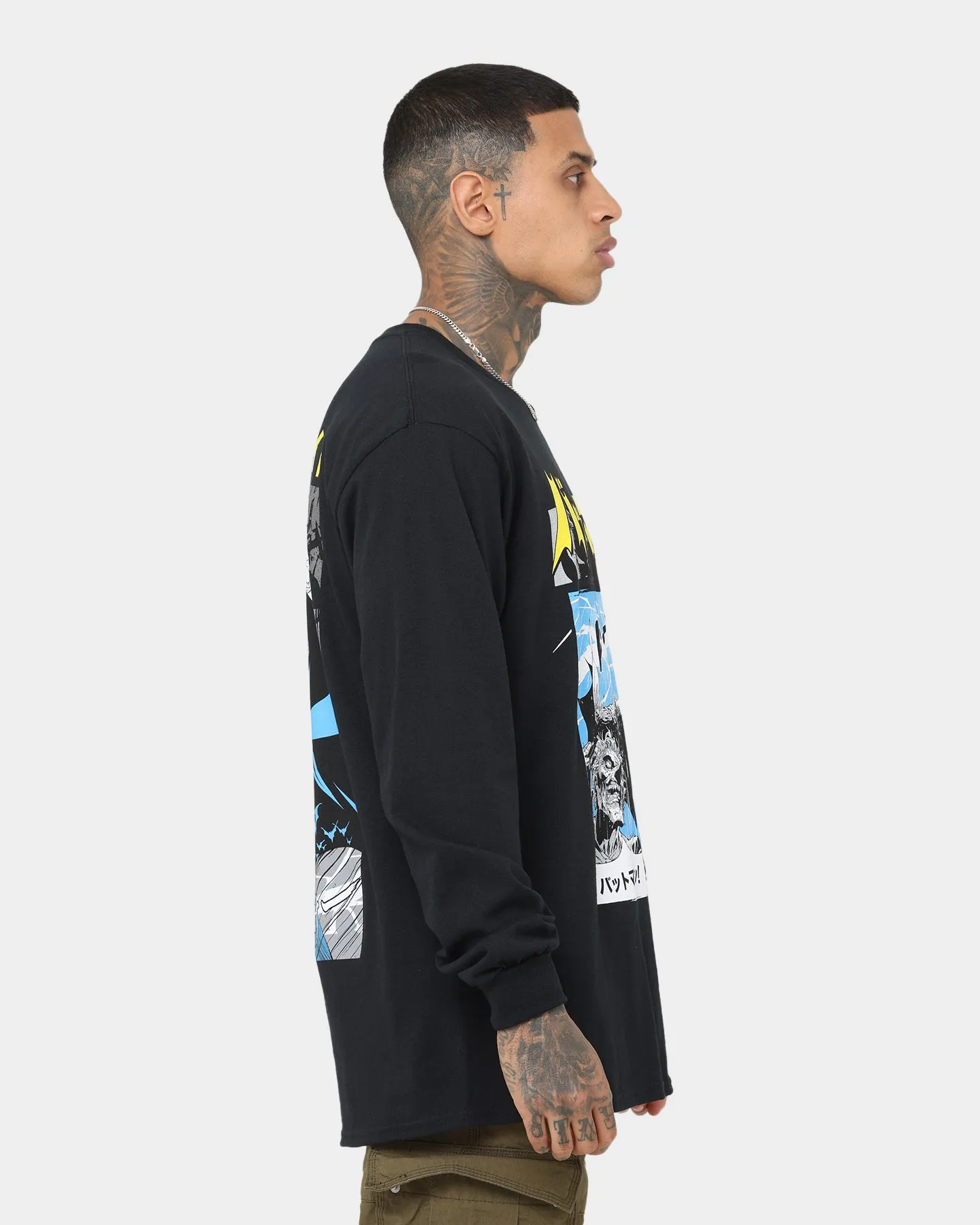 Goat Crew X Batman Batman The World Comic Long Sleeve T-Shirt Black