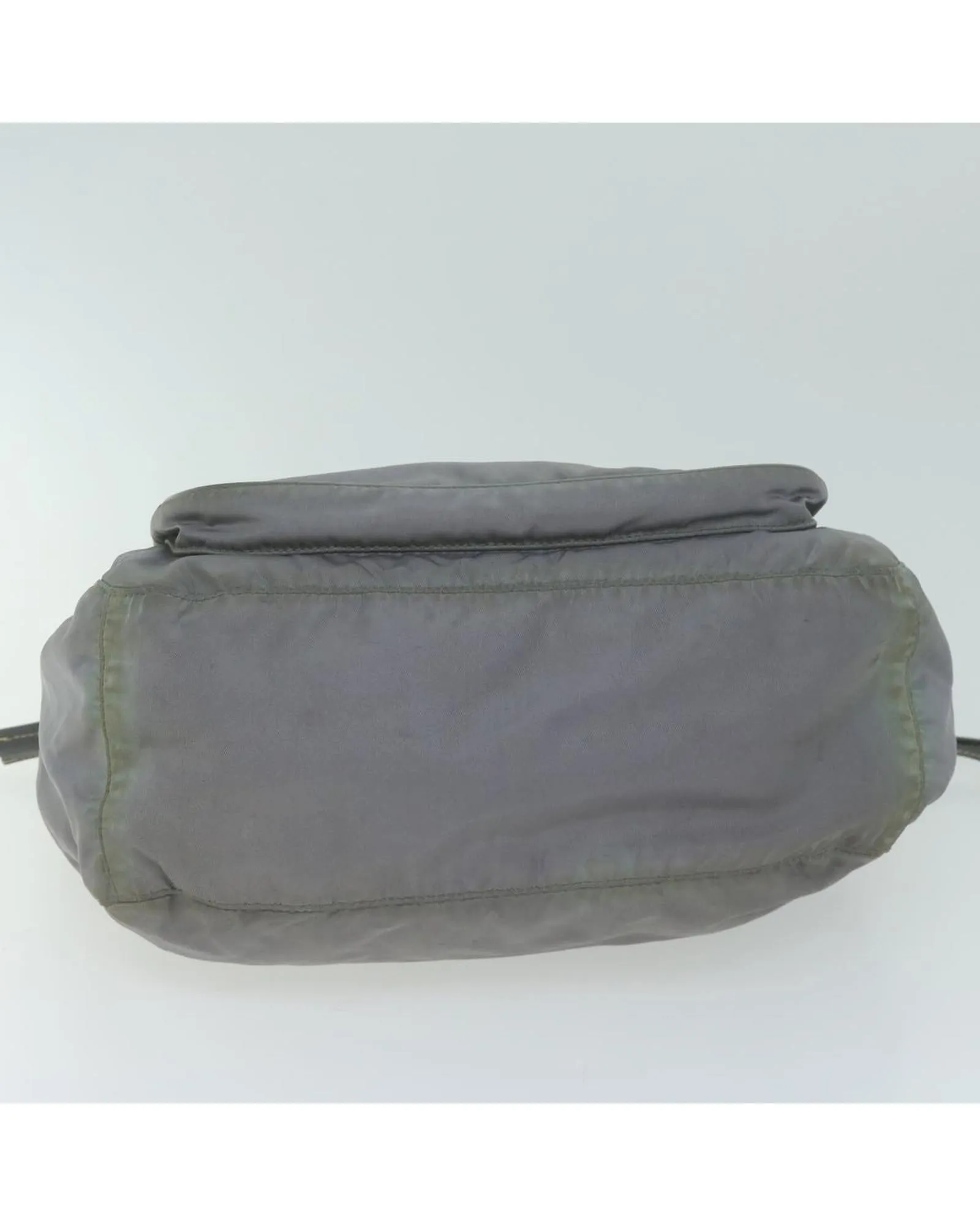 Gray Nylon Shoulder Bag with Adjustable Strap by Italian Designer