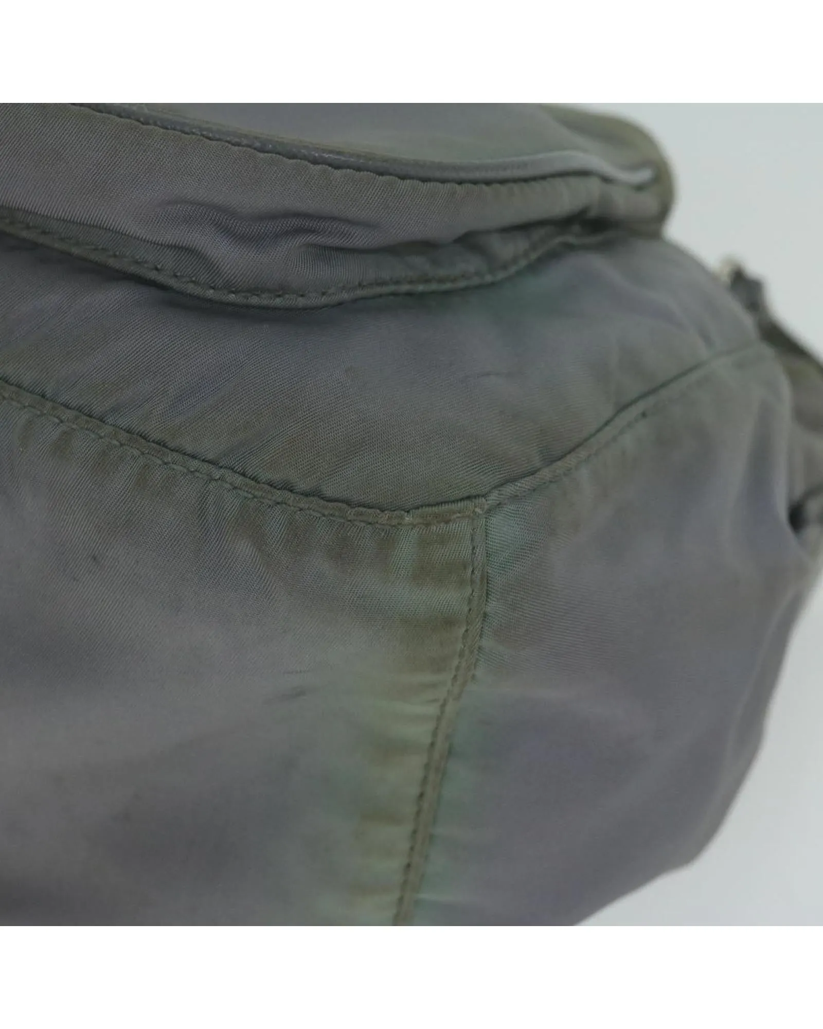 Gray Nylon Shoulder Bag with Adjustable Strap by Italian Designer