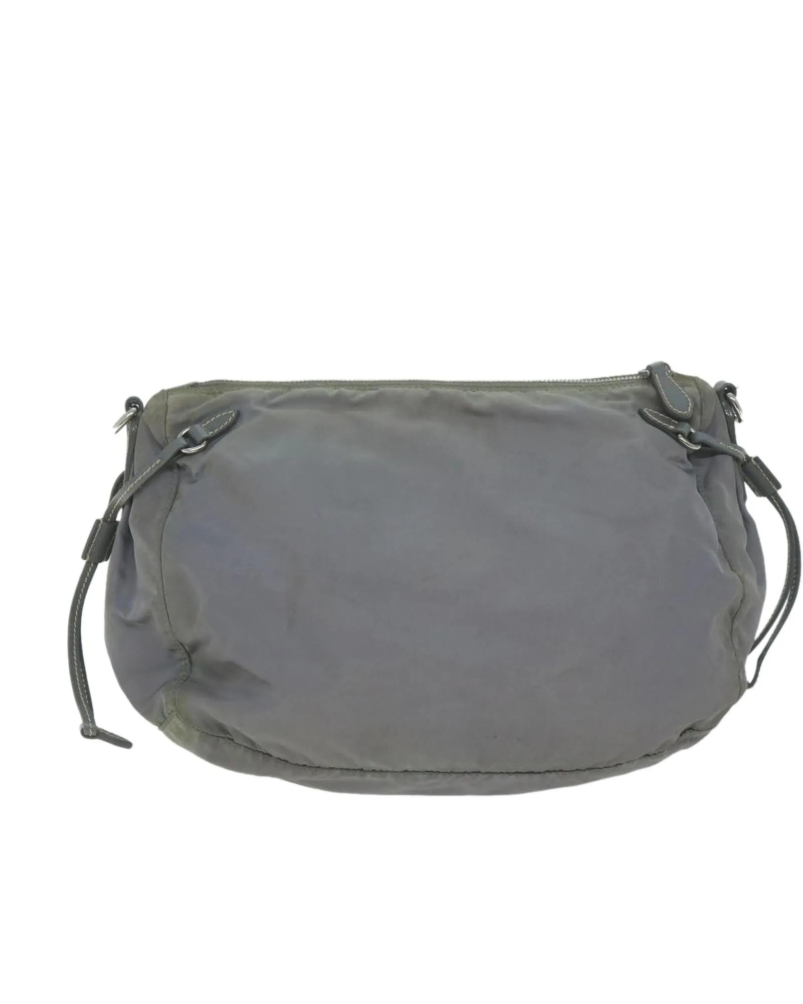 Gray Nylon Shoulder Bag with Adjustable Strap by Italian Designer