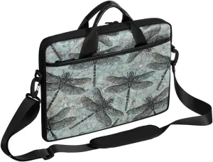 Hand Painted Dragonflies Laptop Case Bag with Detachable Strap Waterproof Laptop Bag Notebook Carrying Case 15.6 inch Laptop Sleeve Bag for Men Women Work Travel