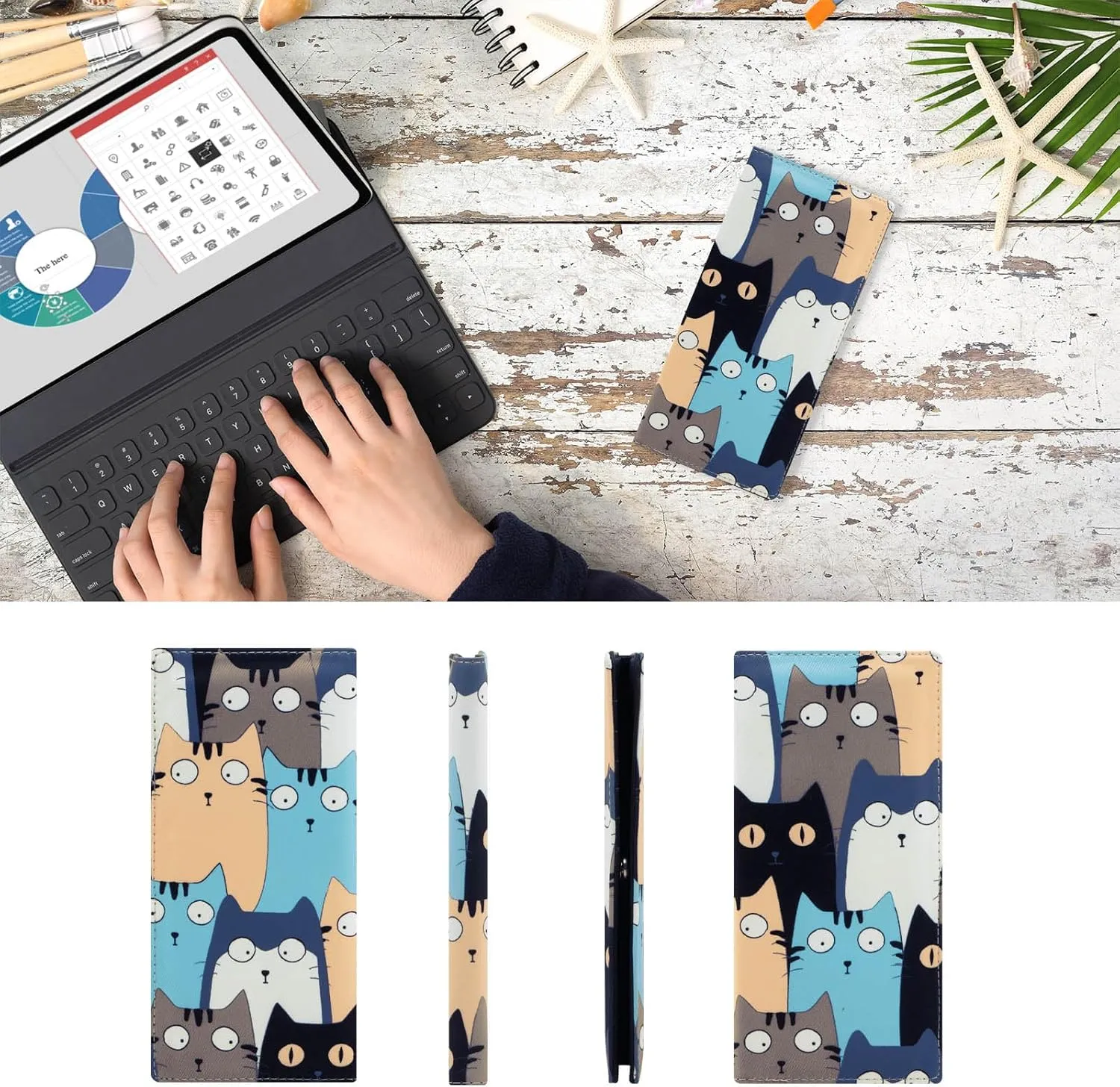 HUA ANGEL Bifold Wallets, Slim Long Wallet for Women RFID Blocking Ultra Thin Credit Card Holder Ladies Clutch Purse Billfold