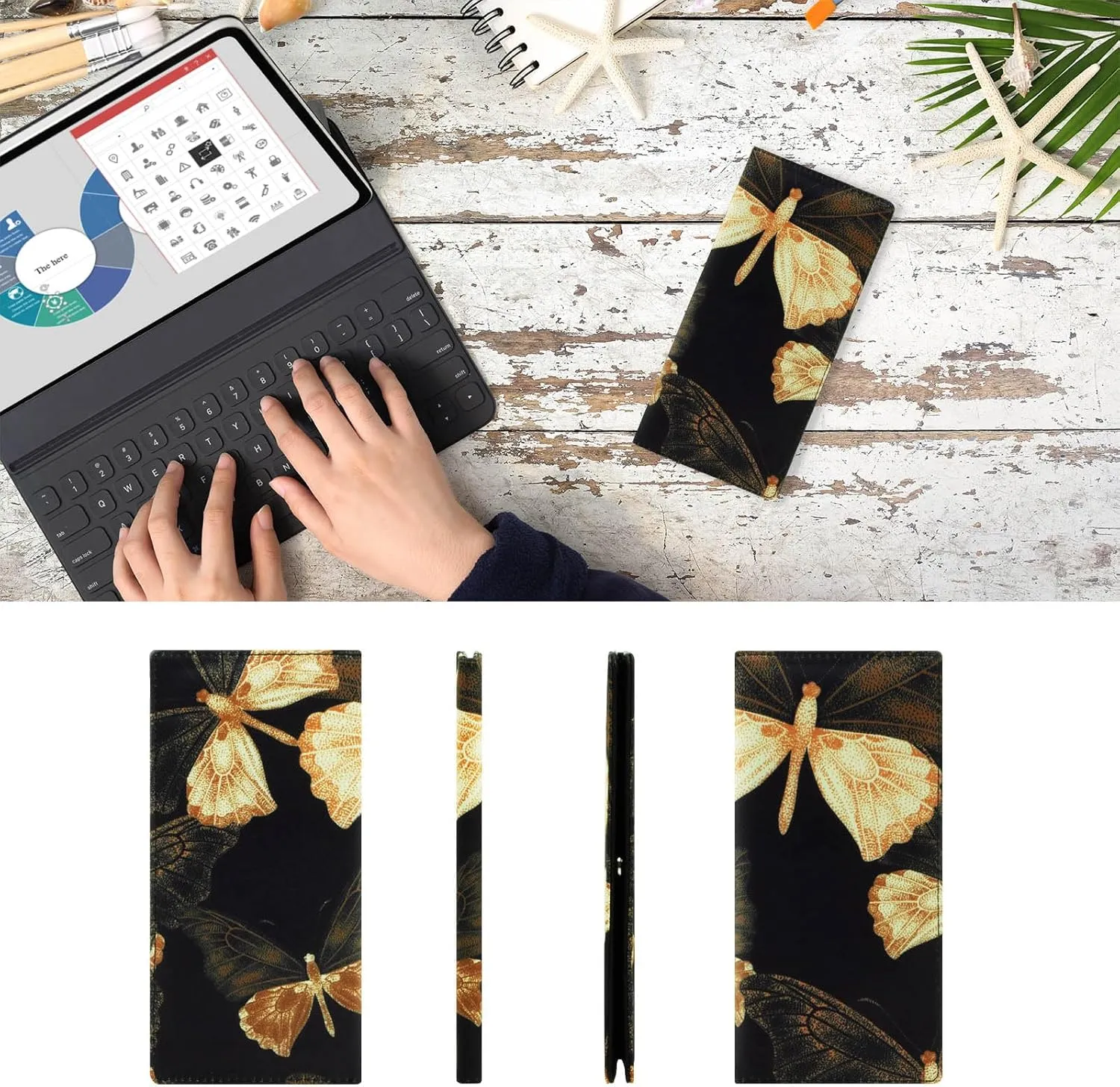 HUA ANGEL Bifold Wallets, Slim Long Wallet for Women RFID Blocking Ultra Thin Credit Card Holder Ladies Clutch Purse Billfold