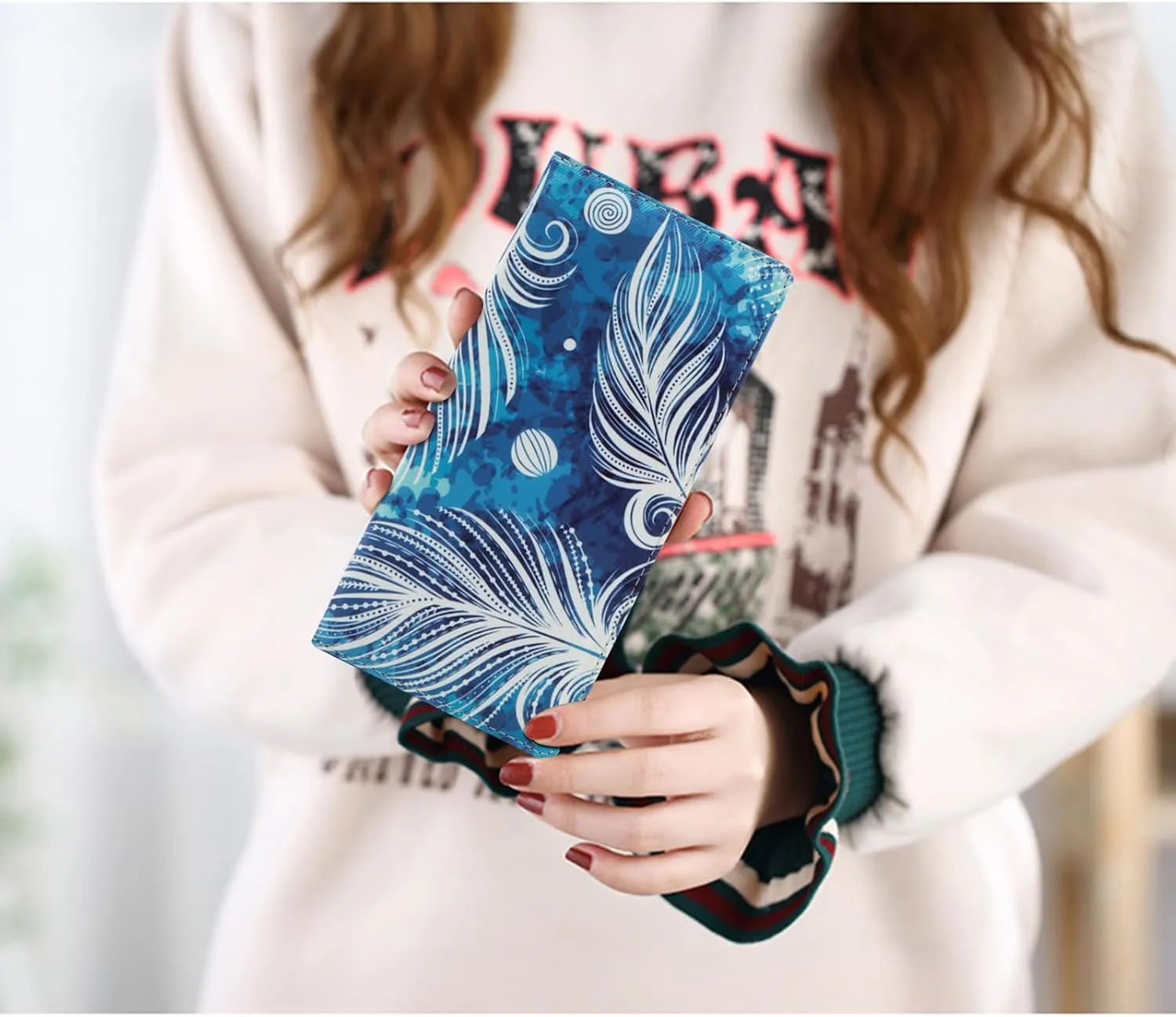 HUA ANGEL Bifold Wallets, Slim Long Wallet for Women RFID Blocking Ultra Thin Credit Card Holder Ladies Clutch Purse Billfold